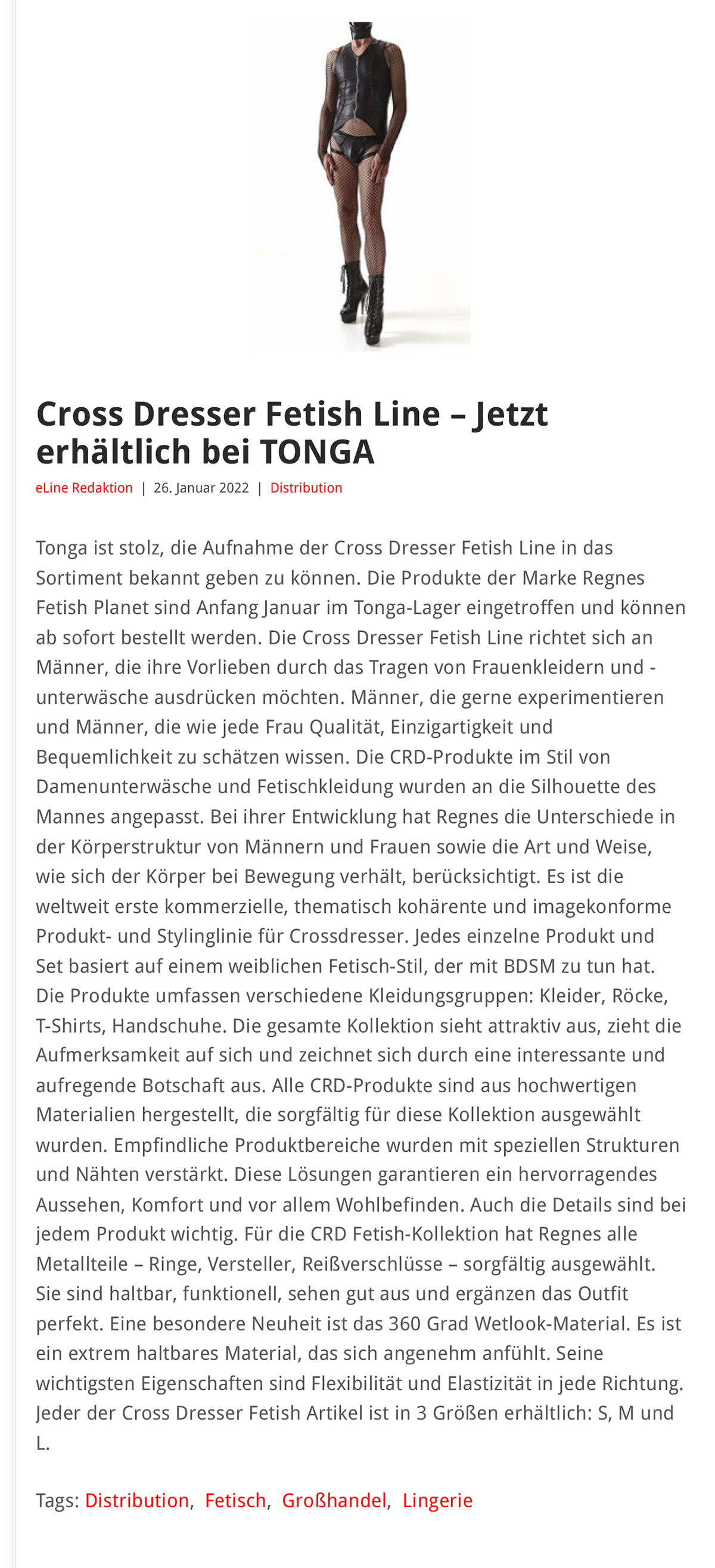 2022-01 eLine Online - Cross Dresser Fetish Line